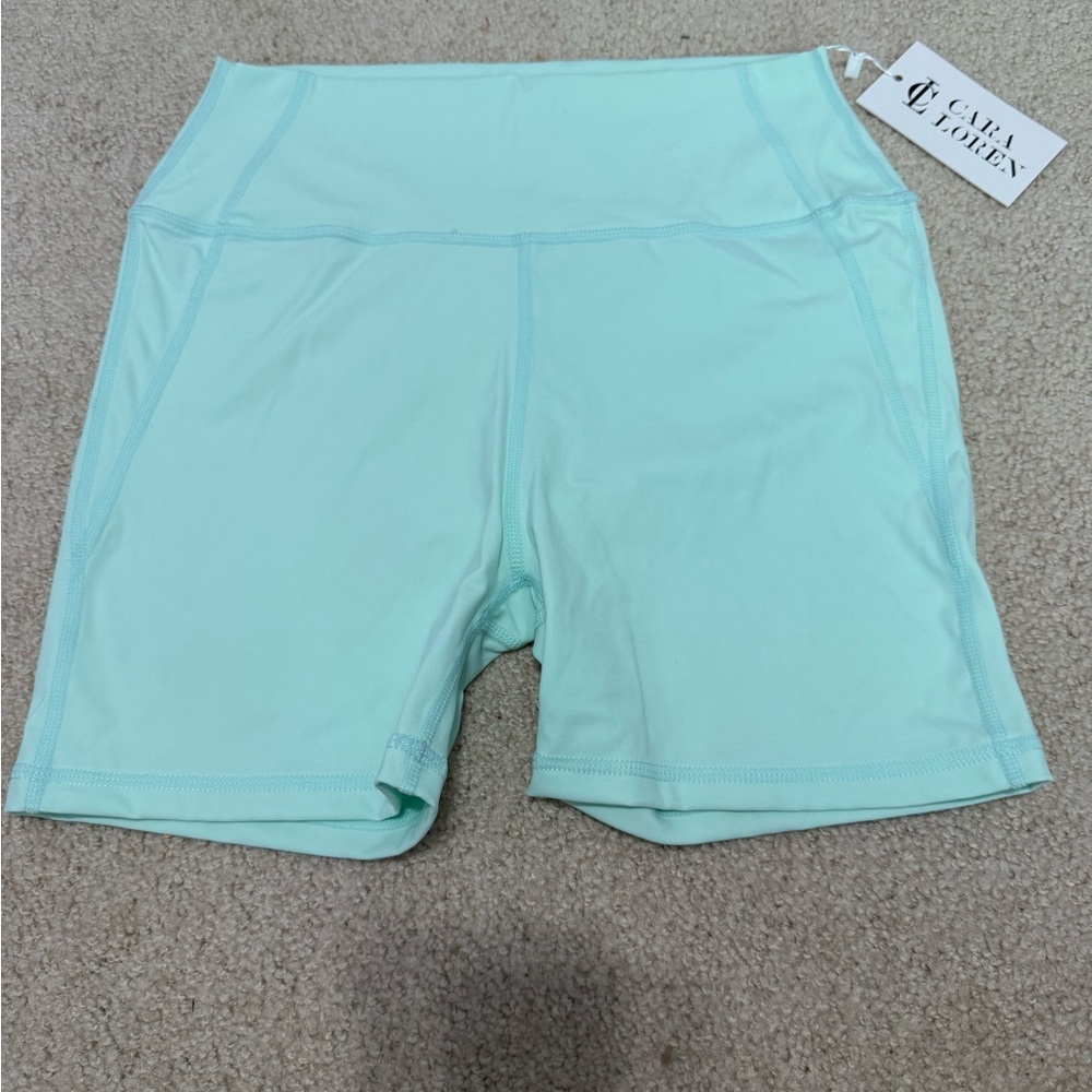 Cara Loren High-Waist Bike Shorts in Mint